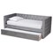 Baxton Studio Larkin Modern and Contemporary Grey Velvet Fabric Twin Size Daybed with Trundle 187-11460-Zoro - alternate 10